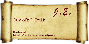 Jurkó Erik névjegykártya